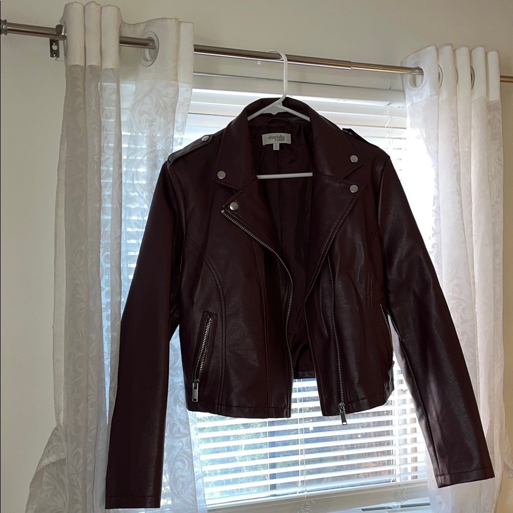 Deep Burgundy Faux Leather Jacket
